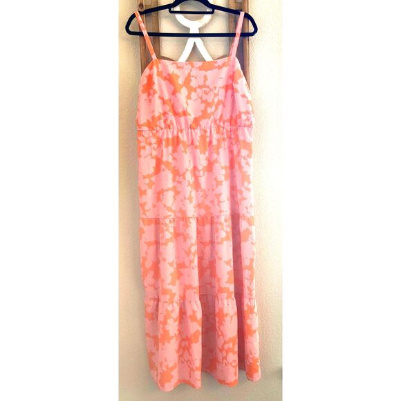 Elegant Pink and Orange Women's Dress - Picture 3 of 10
